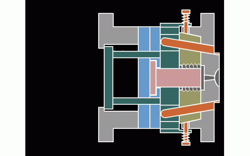 哈夫式脫螺紋加推板機構頂出模具-深圳市模具廠整理提供